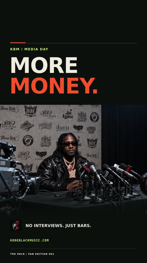 MORE MONEY Media Day phone wallpaper featuring KBM