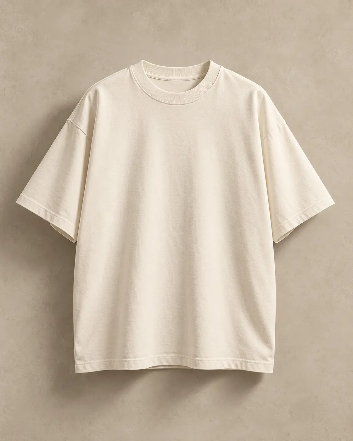 Bone-cream oversized tee concept shown flat